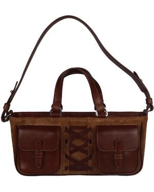 F3Rog by Rana Neutrals East-West Tobacco & Shoulder Leila Bag - Brown