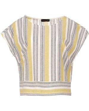 Conquista Striped Linen Style Top - Metallic