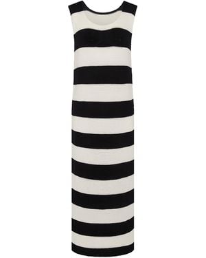 INGMARSON Striped Slit Dress - Black