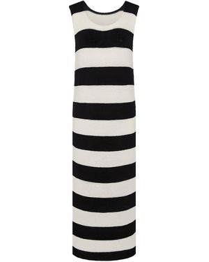 INGMARSON Striped Slit Dress - Black