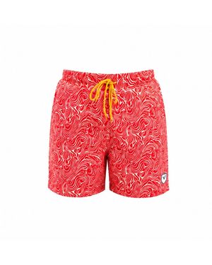 Live Kolibri Abstract Cherry Swim Trunks - Red