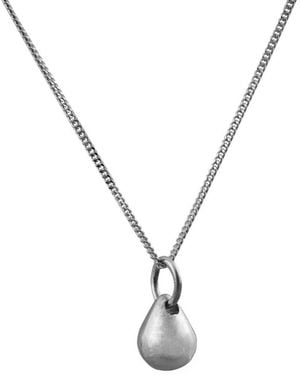 Edge Only Mini Teardrop Pendant Sterling - Metallic