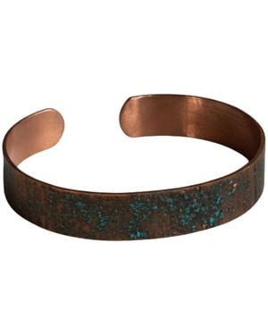 Anatoliacraft Solid Copper Cuff Bracelet With Natural Verdigris Patina - Brown