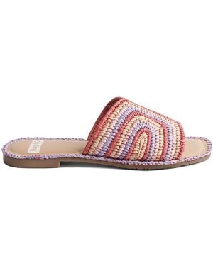Rag & Co Kivah Handwoven Raffia Slip-On Flats - Pink