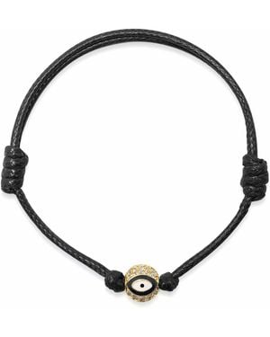 Nialaya Evil Eye String Bracelet - Black
