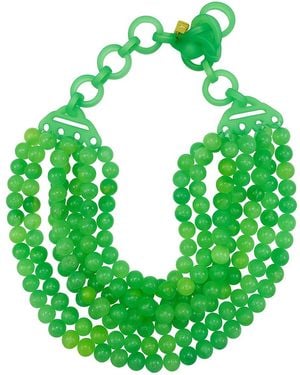 Michael Nash Jewelry Juliette Multi Strand Jade Resin Necklace - Green