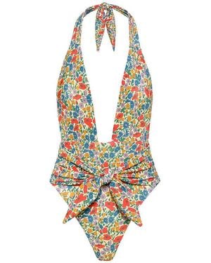 Montce Florencia Floral Tropez Tie-Up One-Piece - Metallic