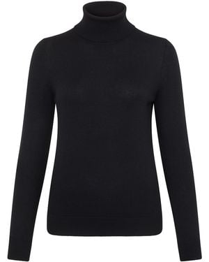 Paul James Knitwear Pure Harriet Extra Fine Merino Wool Roll Neck Sweater - Black