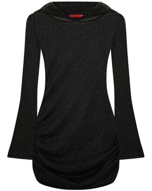 Pcfg The Solar Reflections Hooded Sheer Draped Beach Dress - Black