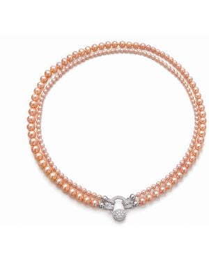 Ninemoo Champagne Camellia Duet Necklace - Metallic