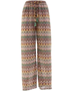 Aulala Paris Neutrals Rose Blush Broderie Beach Pants - Brown