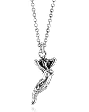 Unaloe Blindfolded Goddess Lucky Horn Necklace - Metallic