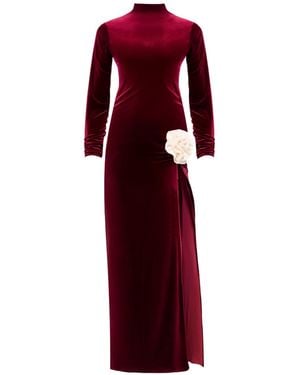 Nur Karaata Queen Chamber Burgundy Dress - Red
