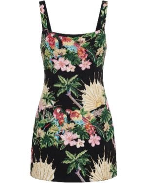 Oceanus Pandora Luxe Hand Beaded Dress - Green