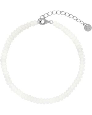 Gold Trip Moonstone Beaded Bracelet - White