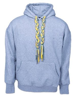 While We're Awake Dark Braid On Braid Hoodie - Blue
