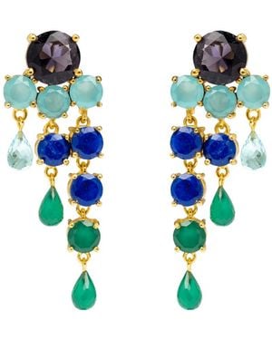 Lavani Jewels Dark Blue & Green Adoration Earrings