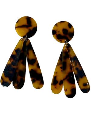 CLOSET REHAB Petal Drop Earrings - Brown