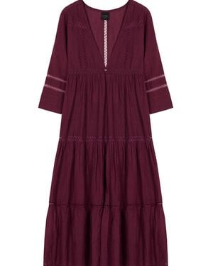 Lo Neel Neutrals Ally Midi Dress - Purple