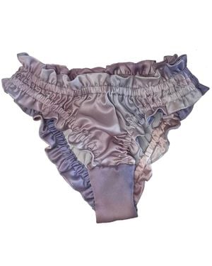CREASE Silk Scalloped Briefs - Purple