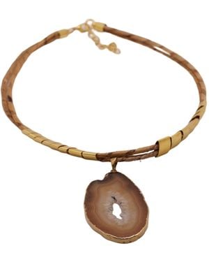 Nart Nature Making Art The Rock Banana Fibre Necklace - Brown