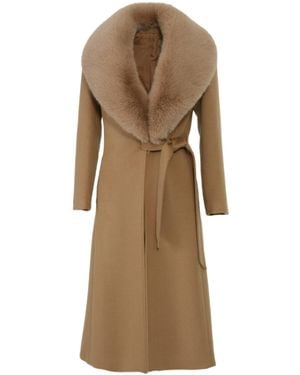 Hortons England Neutrals Windsor Cashmere Coat Tan - Natural