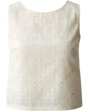 Stovaria Textured Sleeveless Top - Natural