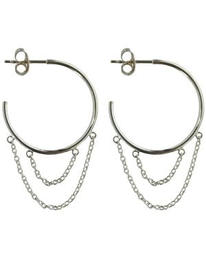 Areia Jewellery Elva Chain Hoops - Metallic
