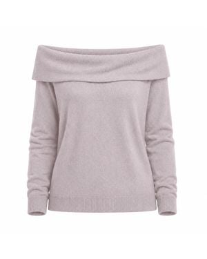 Fiora Muse Off-Shoulder Cashmere Jumper - Purple