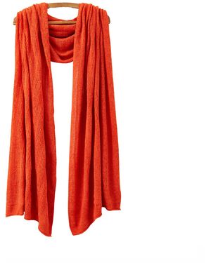OUBAS Fine Lambswool Brant Wrap - Red