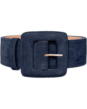 BeltBe Suede Square Buckle Belt - Blue
