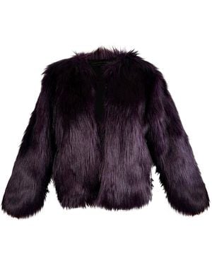 Jennafer Grace Shadow Amethyst Faux Fur Jacket - Purple