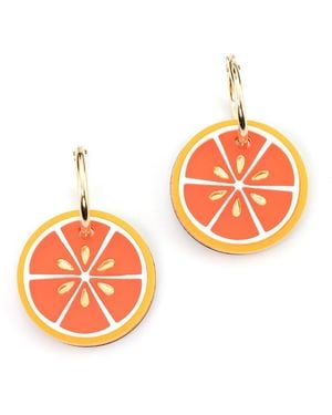 By Chavelli Blood Dangly Hoop Earrings - Orange