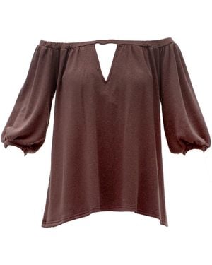 Maison Bogomil Off Shoulder Blouse - Brown
