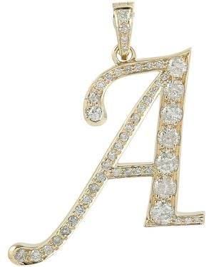 Artisan Diamond Initial “A” Pendant - Metallic