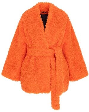 concept A trois Short Jacket With Drawstring – Eco-Fur - Orange