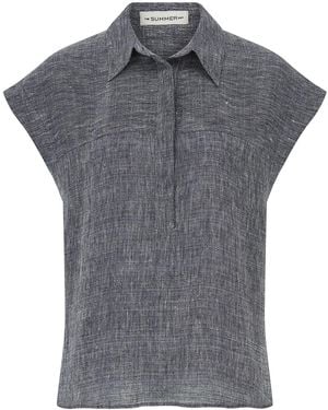 The Summer Edit Blair Luxe Linen Shirt - Grey