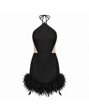 Nomi Fame Peony Mini Halter Neck Dress - Black