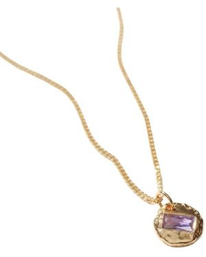 Muru Mini February Birthstone Necklace - Metallic