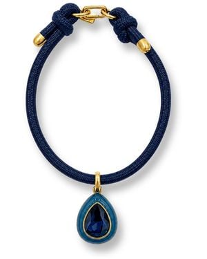 Michael Nash Jewelry Lena Sapphire Resin And Sapphire Crystal Pear Drop Necklace - Blue