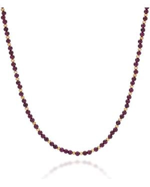 Nellou Jewellery Jewel Bead January Birthstone Necklace Plated Sterling - Brown