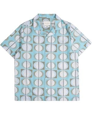 Far Afield Full Leather Jacket Shirt - Blue