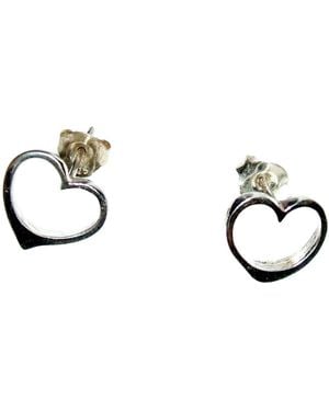 Tg-Jewellery by Tamara Gervasio Heart Stud Earrings – Sterling - Metallic