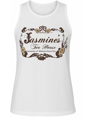 Conquista Sleeveless Cotton Elastane Jersey Top With Front Print - White