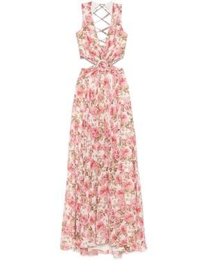 Nissa Open-Back Chiffon Maxi Dress - Pink