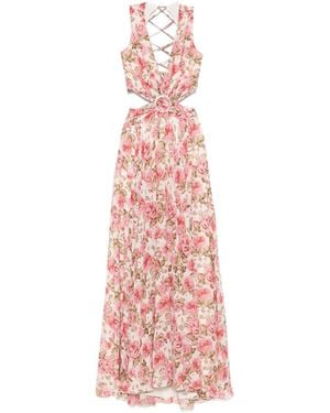 Nissa Open-Back Chiffon Maxi Dress - Pink
