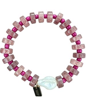 Christina Greene Joyful Heart Baroque Pearl Beaded Bracelet - Pink