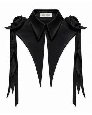 Julia Allert Sculptural Satin Statement Collar – - Black