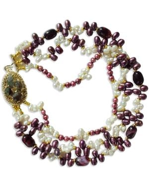 Edgar Navarro Jewelry Navarro Four-Layer & Pearl Necklace With Labradorite Clasp - Multicolour