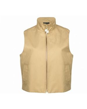 Laines London Neutrals Laines Couture Cropped Trench Gilet - Natural